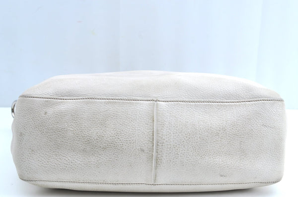 Authentic GUCCI Vintage 2Way Shoulder Tote Bag Leather 232949 White K5716