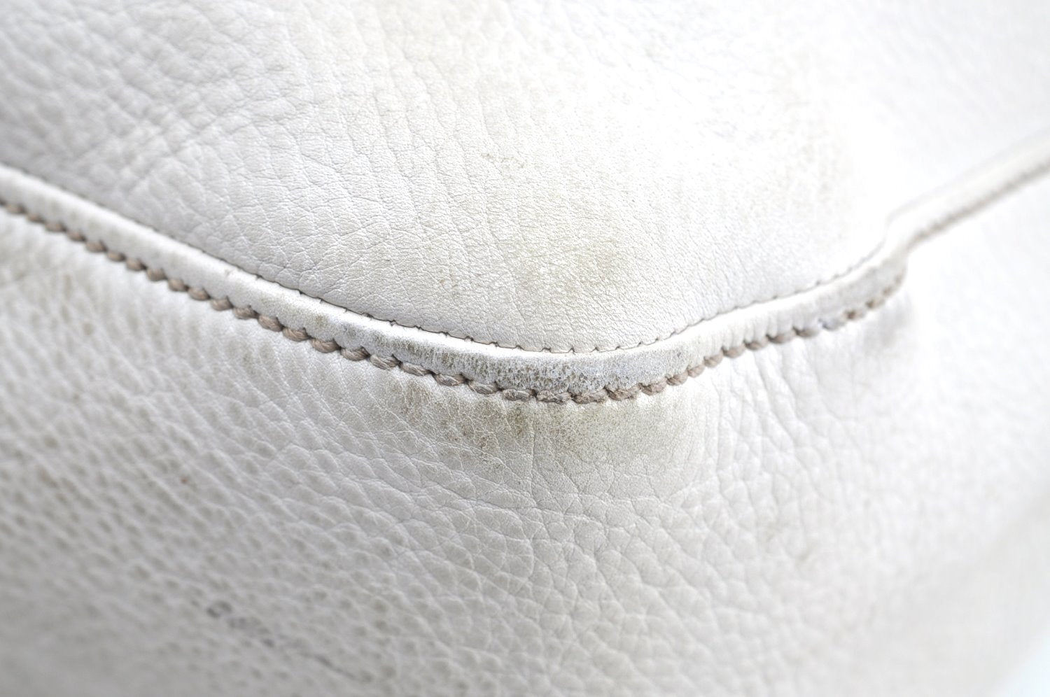 Authentic GUCCI Vintage 2Way Shoulder Tote Bag Leather 232949 White K5716