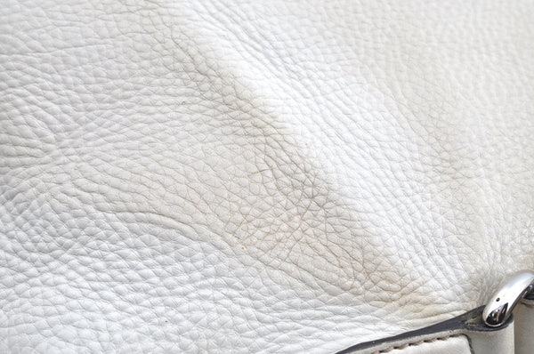 Authentic GUCCI Vintage 2Way Shoulder Tote Bag Leather 232949 White K5716