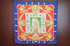 Authentic HERMES Carre 90 Scarf "HOMMAGE A CHARLES GARNIER" Silk Navy Blue K5718