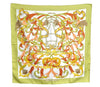 Authentic HERMES Carre 90 Scarf "LE MORS A LA CONETABLE" Silk Green Box K5729