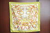 Authentic HERMES Carre 90 Scarf "LE MORS A LA CONETABLE" Silk Green Box K5729