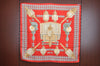 Authentic HERMES Carre 90 Scarf "FEUX DE ROUTE" Silk Red K5731