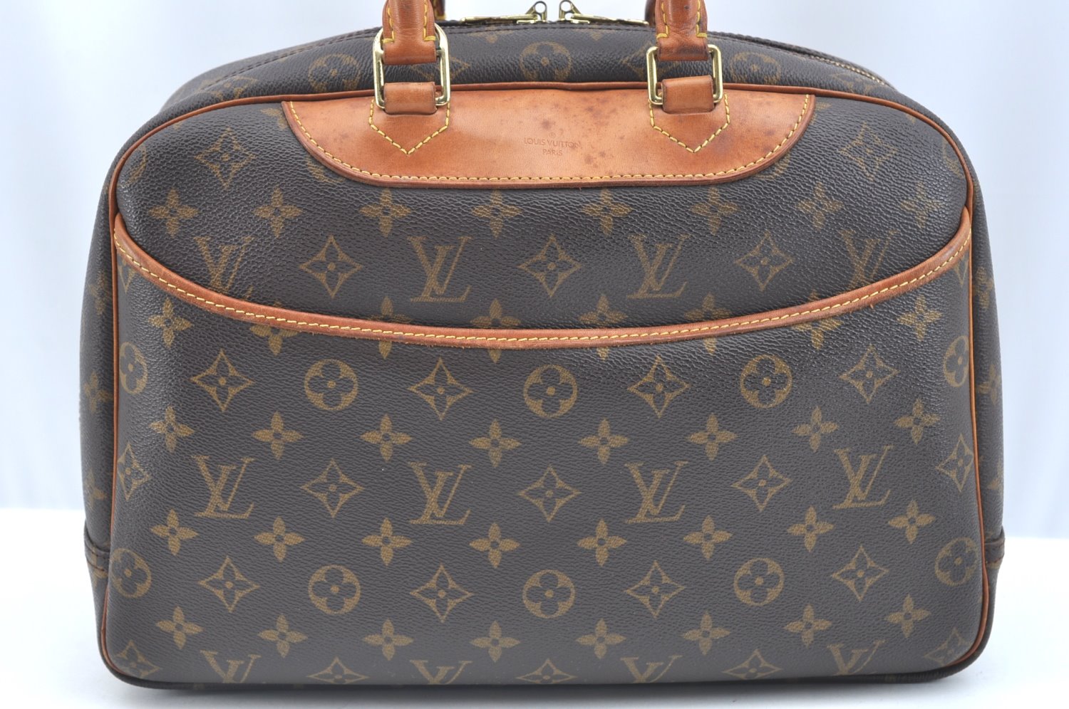 Authentic Louis Vuitton Monogram Deauville Hand Bag M47270 LV K5738