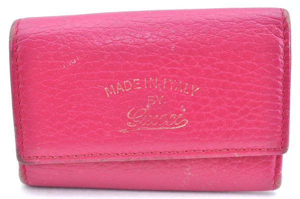 Authentic GUCCI Swing Vintage 6 Six Hooks Key Case Leather 354499 Pink K5739