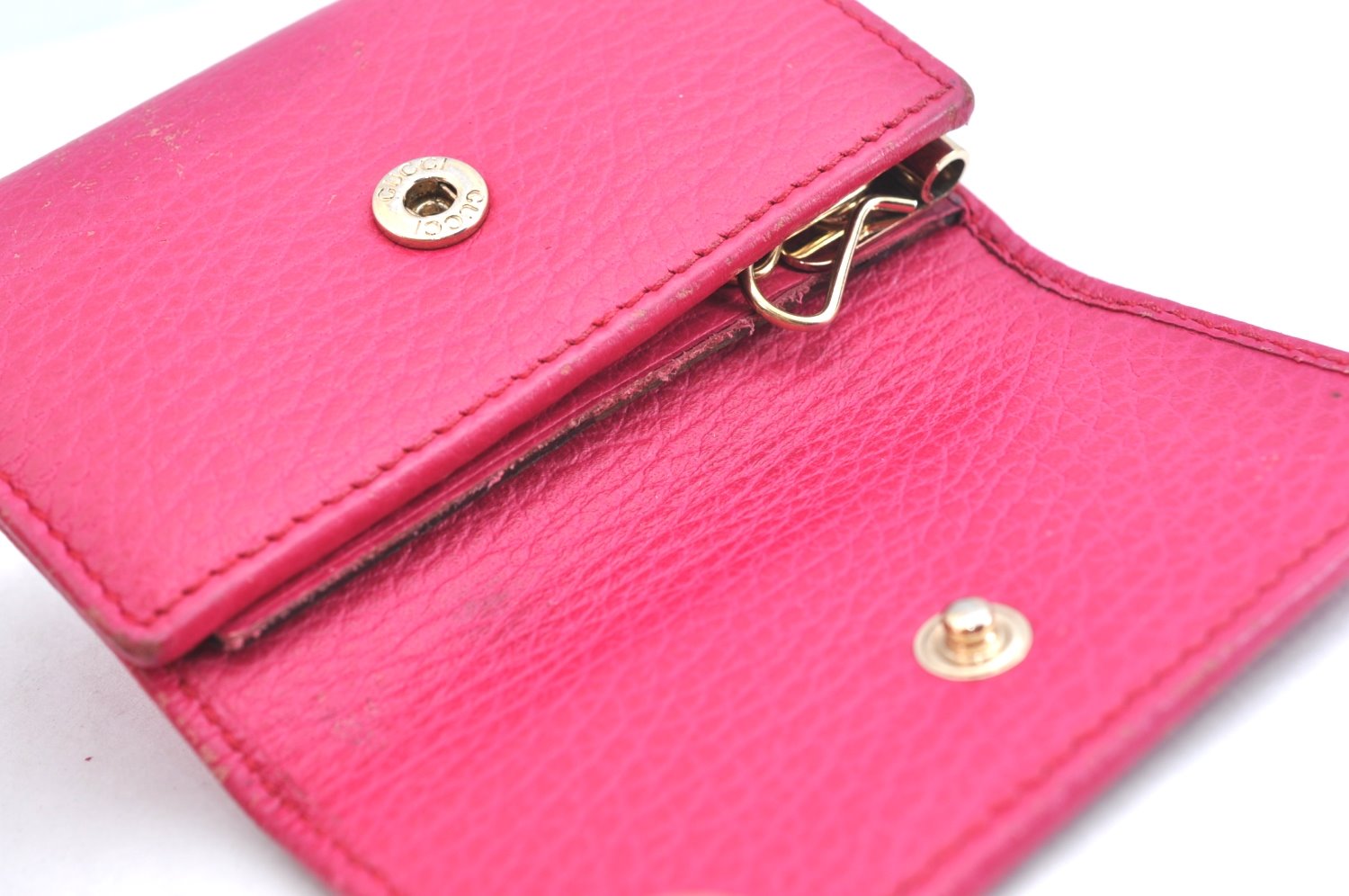 Authentic GUCCI Swing Vintage 6 Six Hooks Key Case Leather 354499 Pink K5739