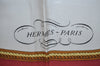 Authentic HERMES Carre 90 Scarf "reprise" Silk Bordeaux Red K5740