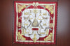 Authentic HERMES Carre 90 Scarf "ETRIERS" Silk Bordeaux Red K5742