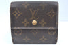 Authentic Louis Vuitton Monogram M61652 Porte Monnaie Billet Carte Credit K5747