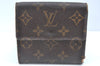Authentic Louis Vuitton Monogram M61652 Porte Monnaie Billet Carte Credit K5747