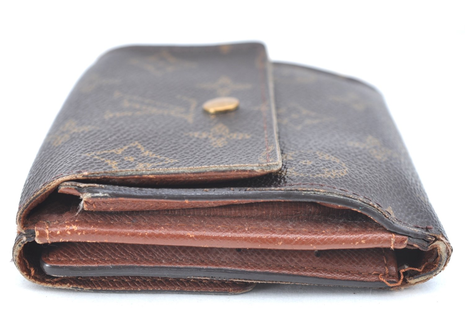 Authentic Louis Vuitton Monogram M61652 Porte Monnaie Billet Carte Credit K5747