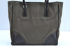 Authentic PRADA Vintage Canvas Leather Shoulder Tote Bag Khaki Green Black K5751