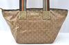 Authentic GUCCI GG Crystal Shoulder Tote Bag PVC Leather 131230 Gold Junk K5753