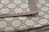 Authentic GUCCI Web Sherry Line Shoulder Tote Bag GG PVC Leather Brown K5756