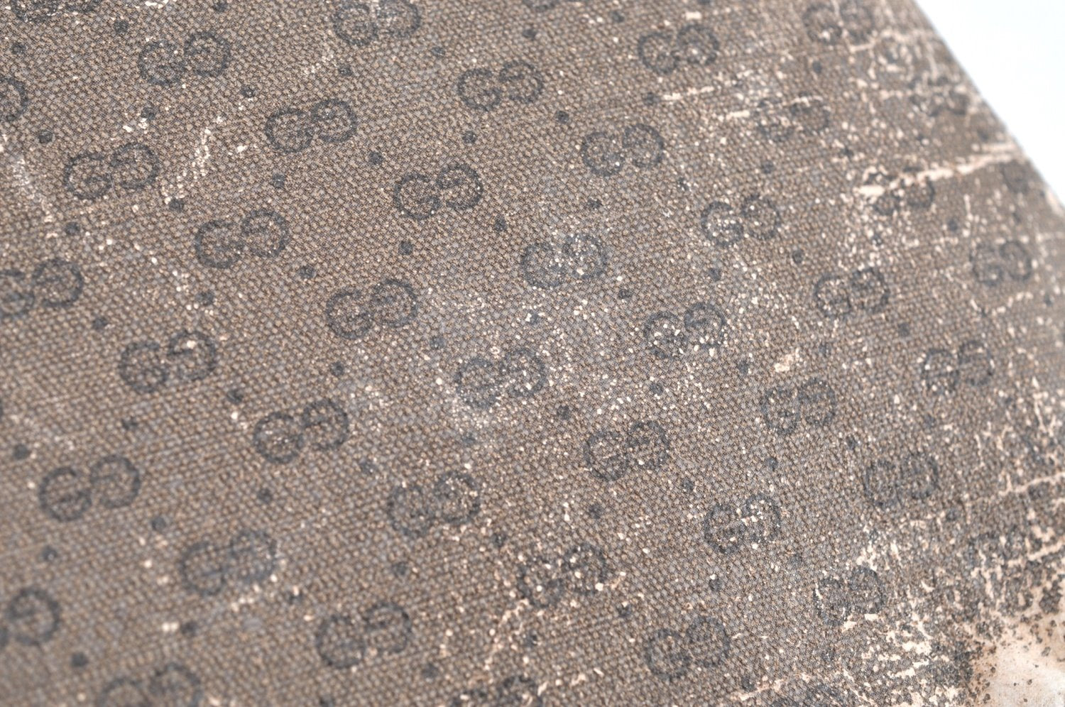 Authentic GUCCI Micro GG PVC Leather Clutch Hand Bag Purse Brown Junk K5760