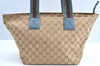 Authentic GUCCI Sherry Line Hand Tote Bag GG Canvas Leather 131230 Beige K5761
