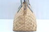 Authentic GUCCI Sherry Line Hand Tote Bag GG Canvas Leather 131230 Beige K5761