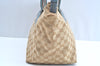 Authentic GUCCI Sherry Line Hand Tote Bag GG Canvas Leather 131230 Beige K5761