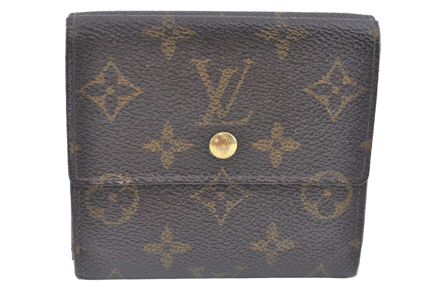 Authentic Louis Vuitton Monogram M61652 Porte Monnaie Billet Carte Credit K5762