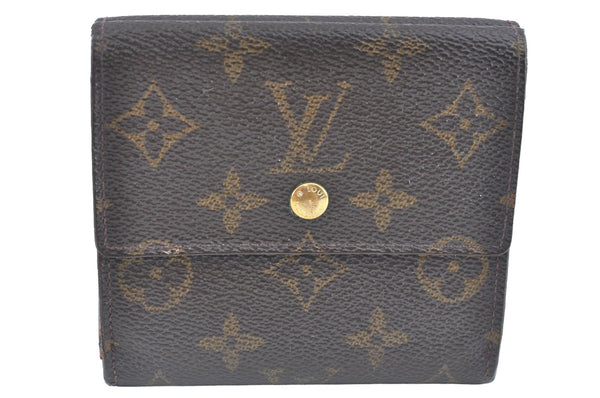 Authentic Louis Vuitton Monogram M61652 Porte Monnaie Billet Carte Credit K5762