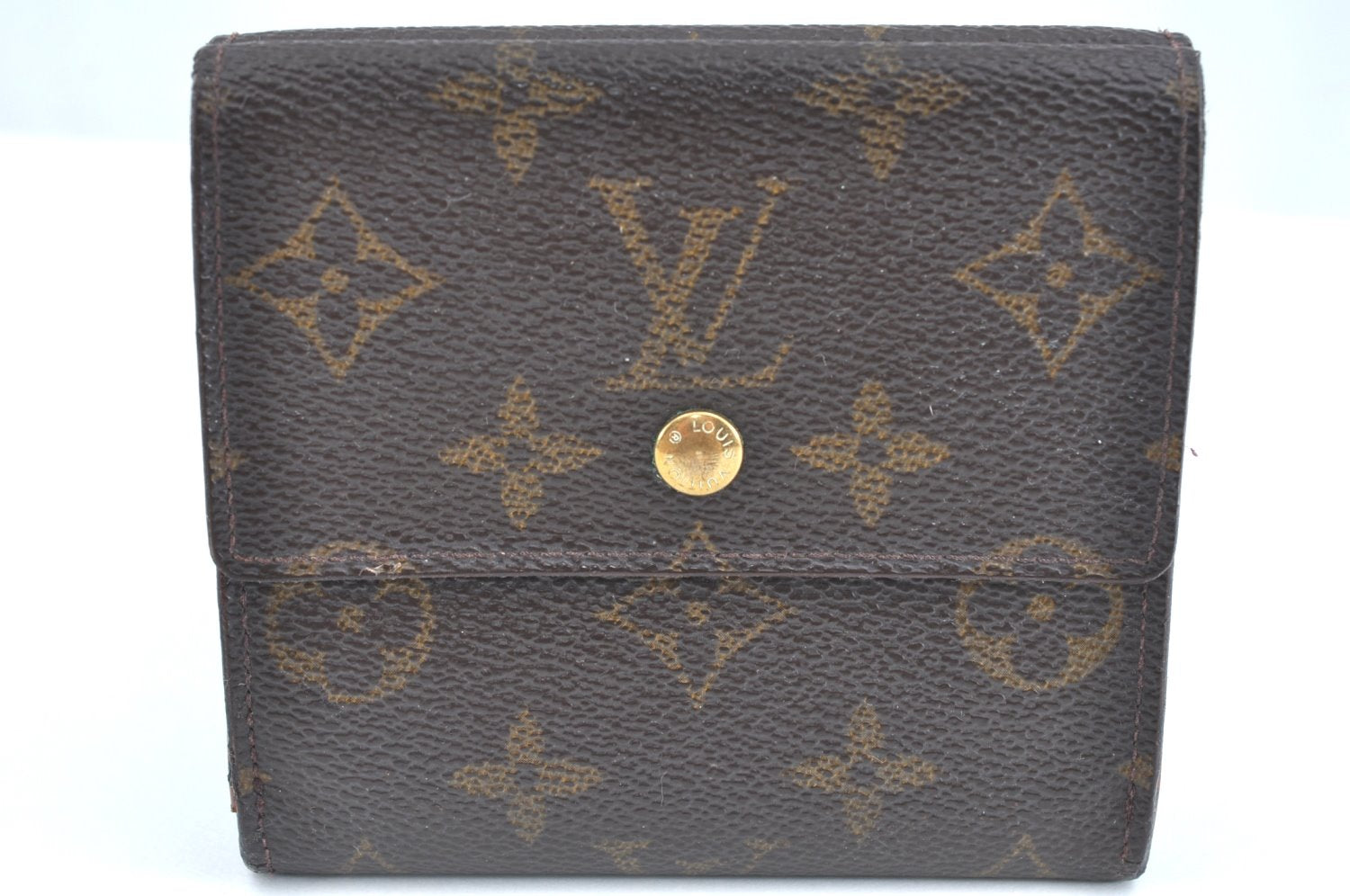 Authentic Louis Vuitton Monogram M61652 Porte Monnaie Billet Carte Credit K5762