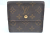 Authentic Louis Vuitton Monogram M61652 Porte Monnaie Billet Carte Credit K5762