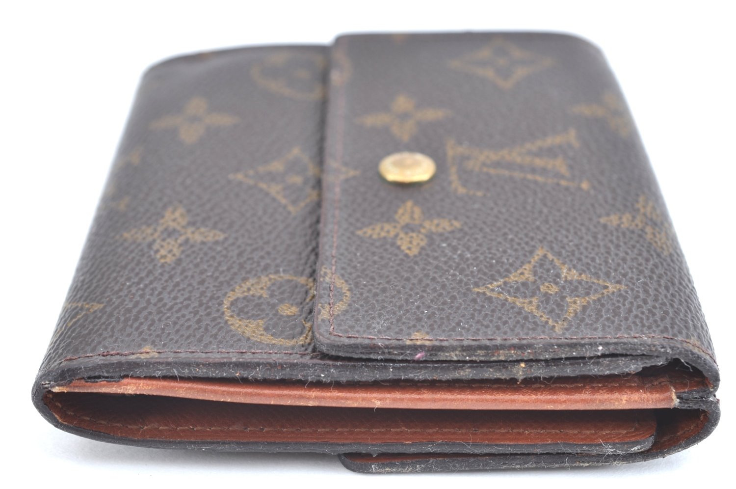 Authentic Louis Vuitton Monogram M61652 Porte Monnaie Billet Carte Credit K5762