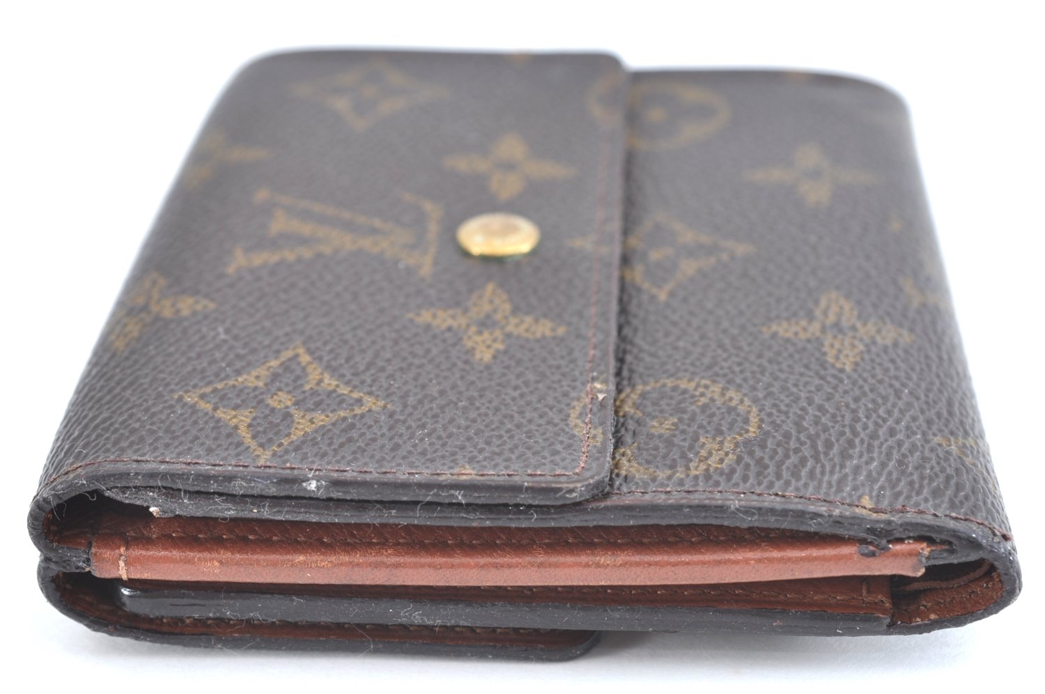 Authentic Louis Vuitton Monogram M61652 Porte Monnaie Billet Carte Credit K5762
