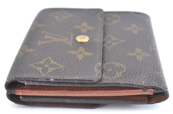 Authentic Louis Vuitton Monogram M61652 Porte Monnaie Billet Carte Credit K5762