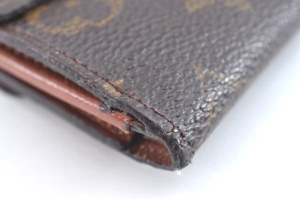 Authentic Louis Vuitton Monogram M61652 Porte Monnaie Billet Carte Credit K5762