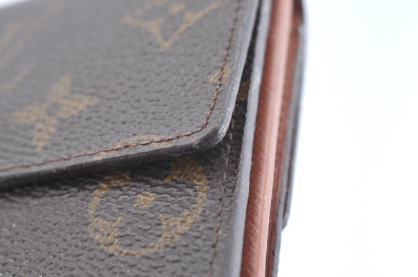 Authentic Louis Vuitton Monogram M61652 Porte Monnaie Billet Carte Credit K5762