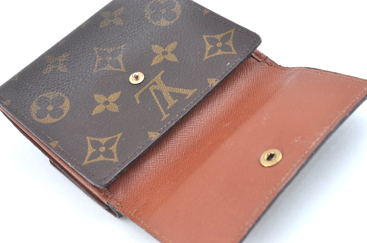 Authentic Louis Vuitton Monogram M61652 Porte Monnaie Billet Carte Credit K5762
