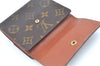 Authentic Louis Vuitton Monogram M61652 Porte Monnaie Billet Carte Credit K5762