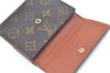 Authentic Louis Vuitton Monogram M61652 Porte Monnaie Billet Carte Credit K5762
