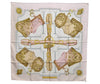 Authentic HERMES Carre 90 Scarf "SELLES A HOUSSE" Silk Light Pink K5767