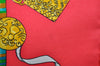 Authentic HERMES Carre 90 Scarf "Petite main" Silk Red K5768