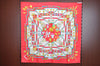 Authentic HERMES Carre 90 Scarf "Petite main" Silk Red K5768