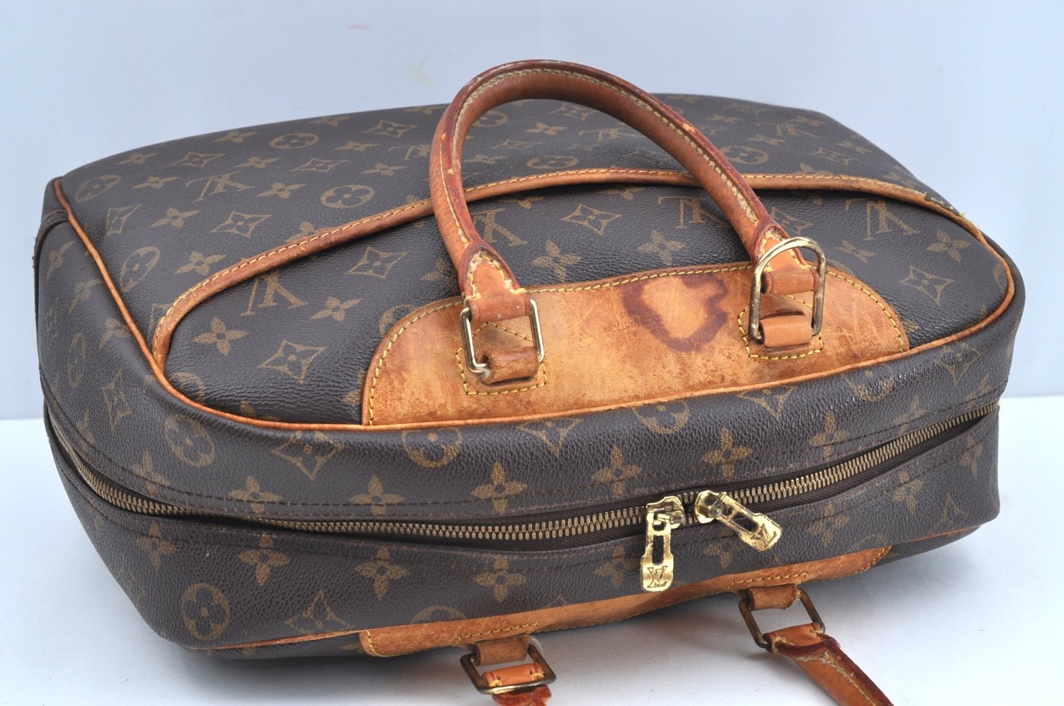 Authentic Louis Vuitton Monogram Deauville Hand Bag M47270 LV K5774