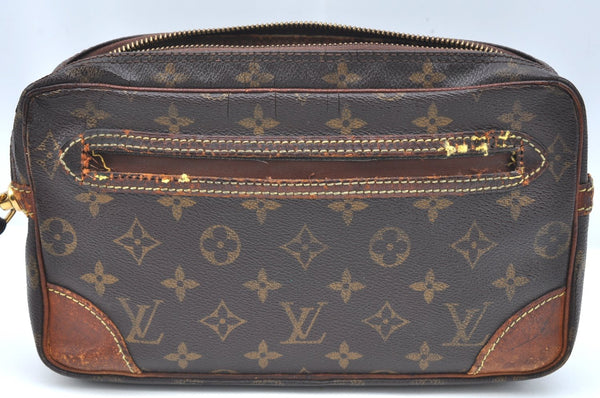 Authentic Louis Vuitton Monogram Marly Dragonne GM M51825 Clutch Bag Junk K5783