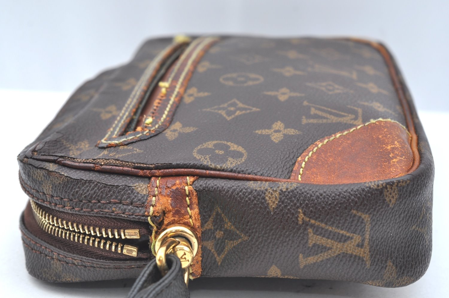 Authentic Louis Vuitton Monogram Marly Dragonne GM M51825 Clutch Bag Junk K5783