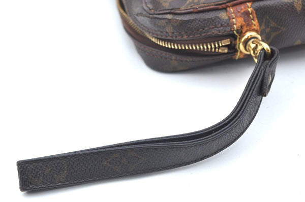 Authentic Louis Vuitton Monogram Marly Dragonne GM M51825 Clutch Bag Junk K5783