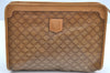 Authentic CELINE Macadam Blason Pattern Clutch Hand Bag PVC Leather Beige K5784