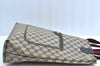 Authentic GUCCI Vintage Sherry Line Shoulder Tote Bag GG PVC Leather Navy K5787