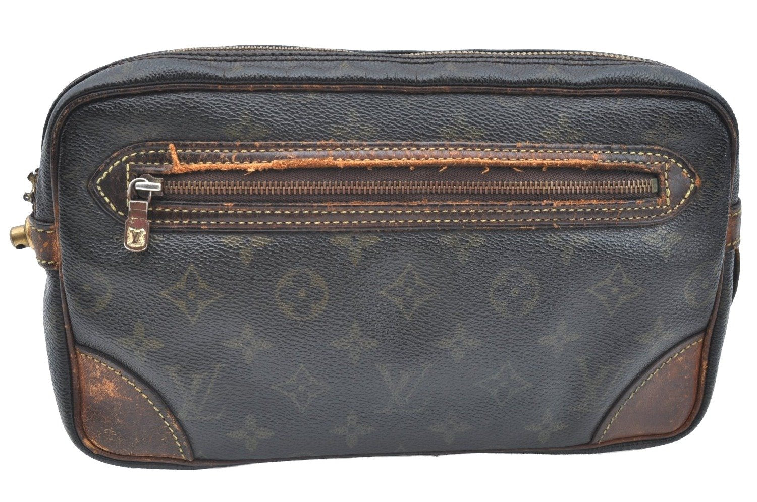 Authentic Louis Vuitton Monogram Marly Dragonne GM M51825 Clutch Bag Junk K5797