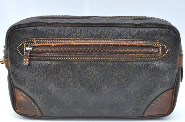 Authentic Louis Vuitton Monogram Marly Dragonne GM M51825 Clutch Bag Junk K5797