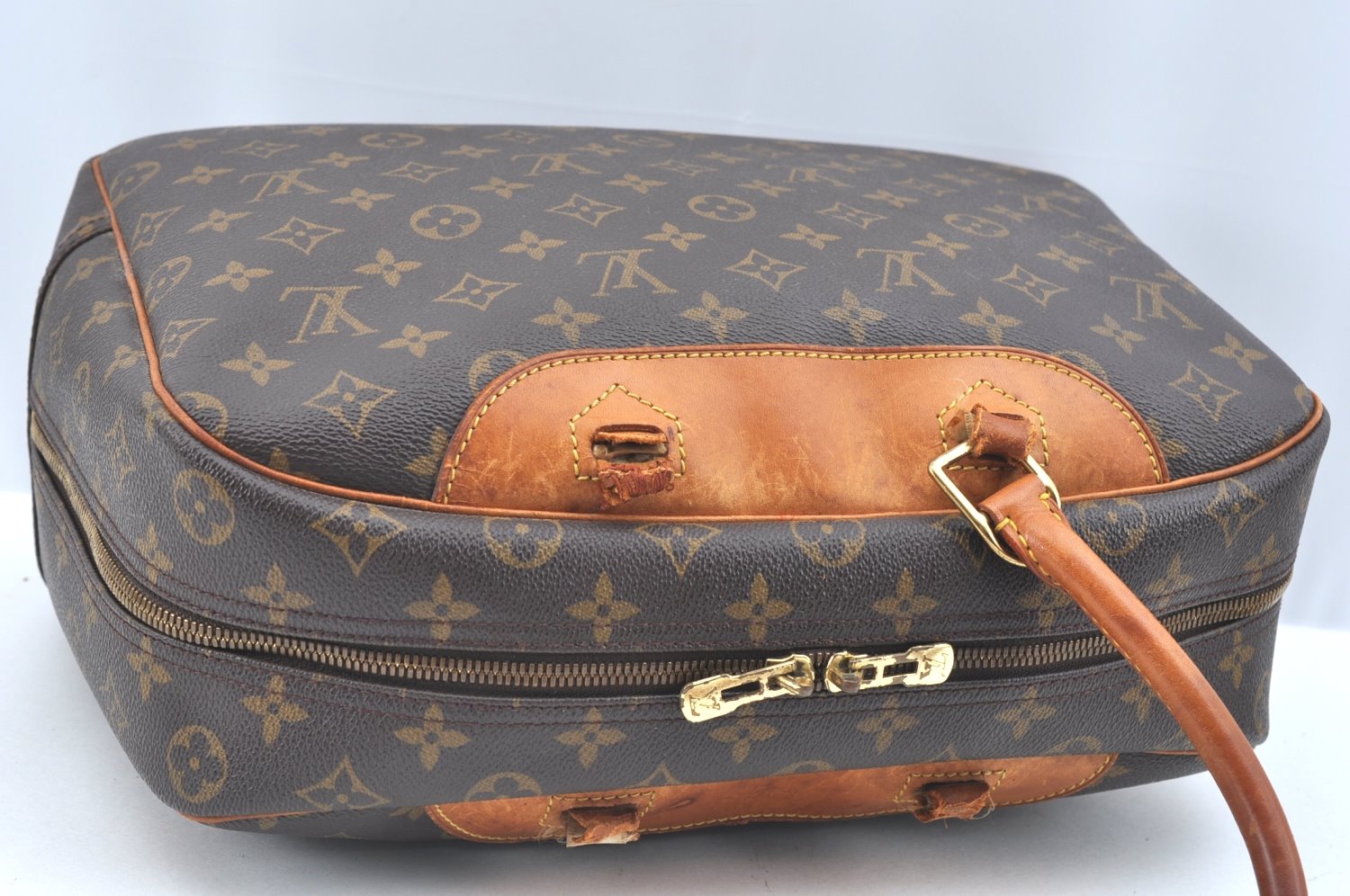 Authentic Louis Vuitton Monogram Deauville Hand Bag M47270 LV Junk K5798