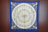 Authentic HERMES Carre 90 Scarf "LA Promenade De Longchamps" Silk Blue K5800