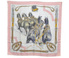 Authentic HERMES Carre 90 Scarf "attelage en Arbalete" Silk Pink K5801