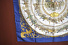 Authentic HERMES Carre 90 Scarf "LA PROMENADE DE LONGCHAMPS" Silk Blue K5803