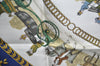 Authentic HERMES Carre 90 Scarf "LA PROMENADE DE LONGCHAMPS" Silk Blue K5803